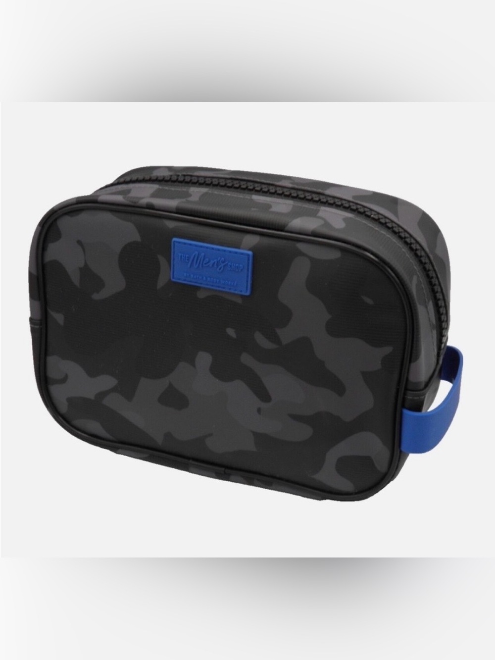 🆕🧔🏻 BATH & BODY WORKS “THE MEN’S SHOP” BLUE CAMOUFLAGE “DOPP KIT” TOILETRY BAG!